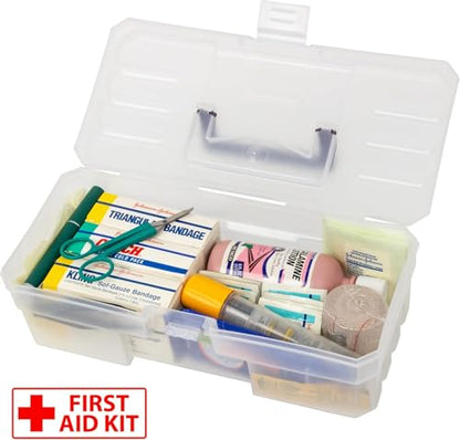 Akro-Mils 12-Inch ProBox Plastic Art Supply, Hobby or Craft Storage Toolbox, Model 09912CLPUR, (12" x 5-1/2" x 4"), Clear - size: 1 Pack