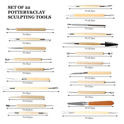 Clay Tools 52PCS Pottery Tools Clay Sculpting Tools Polymer Clay Tools Kit Ceramic Tools for DIY Handcraft Modeling Clay Carving Tools Set - color: 52PCS