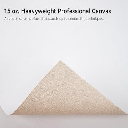 PHOENIX Professional Canvas Roll 72 Inch x 3 Yard (9 Feet) | 15 Oz. Heavyweight Primed Cotton, for Oil & Acrylic Painting, Ready-to-Use Unstretched Artist Canvas - size: 72 inch x 3 yard, style: 15 oz.