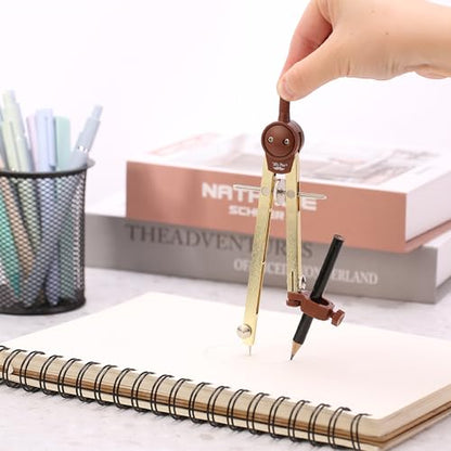 Mr. Pen- Metal Geometry Compass, Center-Wheel Design - color: Gold