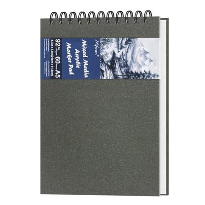 8.3" x 5.8" Hardcover Sketchbook,Top Spiral Bound Mixed Media Sketch Pad,60 Sheets 92lb/150 gsm Acid-Free Drawing Paper,Small Travel Artist Journal Notebook for Adults Beginners,Art Supplies.Dark Grey - color: 150gsm-bright white paper dark grey