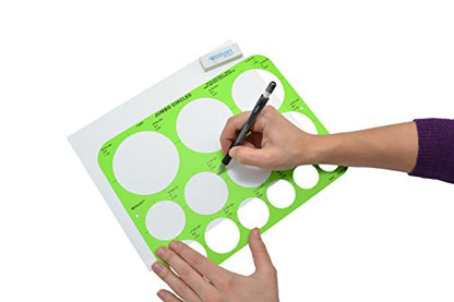 Westcott T-826 Jumbo Circles Template, Plastic Shape Template Tool, 8.75 by 11.5 in