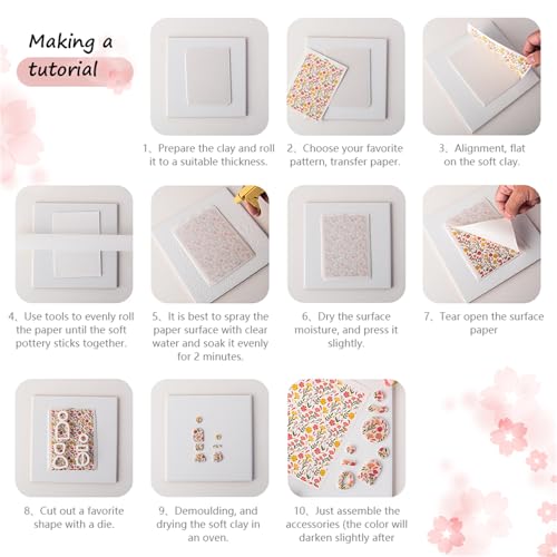 Briartw 10 Sheets Leopard Pattern Polymer Clay Transfer Paper,Per Sheet 3.93inch x 5.82inch Polymer Clay Transfer Sheets for DIY Clay Jewelry Making Disposable Stickers