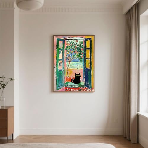 Diamond Art Kits for Adults, Black Cat DIY Diamond Painting Kits 12x16inch | Dorwendis 5D Cat Diamond Art Kits for Beginner,Round Full Drill Diamonds for Wall Home Decor Arts Craft - color: DOW-DP-018