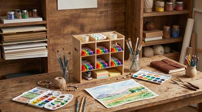 Bamboo wood marker Organizer - 150+ Capacity Marker - Additional Art Supply Storage Rack for Alcohol Markers, Pens, painting pigments, and Pencils - Art Supply Storage for Office & School