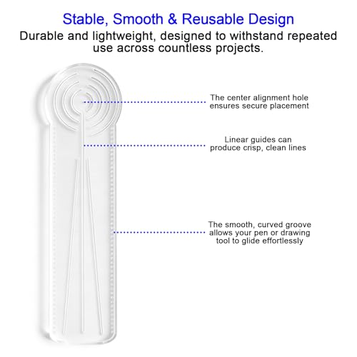 30cm Mandala Ruler Tool with Holes, Mandala Dot Art Circle Maker, Compass Protractor Straight Dotting Ruler for Dot Art Geometric Mandala Pattern Design