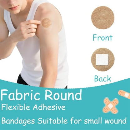120Pcs Breathable Fabric Small Bandages, Round Oval and Square Flexible Adhesive Strips for Face and Small Wounds Protection Care(Rectangle) - style: 120 Pieces Rectangle Style Set