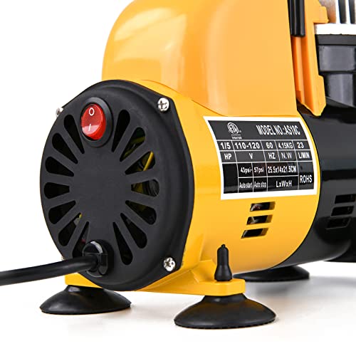 MEEDEN Airbrush Compressor Kit - 1/5 HP Quiet Air Compressor for Model Painting with 6 Feet Hose - color: Single - Yellow