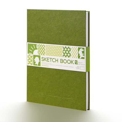 Arrtx A4 Sketchbook, Lay Flat Hardcover Sketch Book(120 Pages) 180GSM/90lb, Acid-Free Art Sketchbook for Artist, Students and Beginners - size: A4