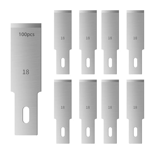 #18 Hobby Knife Blades(Pack of 100),Art Blades Cutting Tool with Storage Case for Craft, Hobby, Scrapbooking, Stencil - size: #18-100pcs