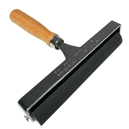 Soft Rubber Brayer – 45A Durometer Printmaking Roller, 6 Inch, for Gel Printing, Linocut & Block Printing, Heavy-Duty Steel Frame with Wood Handle - size: 6 in
