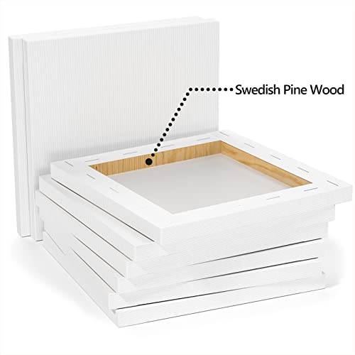 GOTIDEAL Stretched Canvases for Painting, 12x12 Inch Set of 7, Primed White - color: White, size: 12"x12"