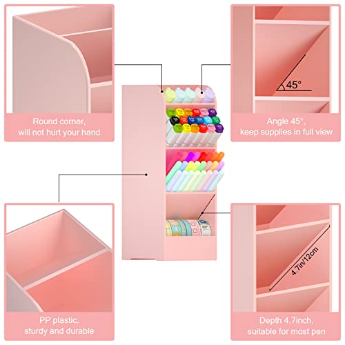 Asten Pen Holder, Pencil Holder for Desk, Pen Organizer (Clear, 1 Pack) - color: Pink-1 Pack
