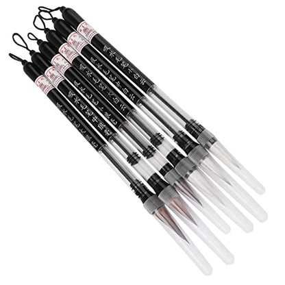 LiebeWH Water Brush Pen Set 6Pcs Refillable for Watercolor Painting Chinese Calligraphy Hand Lettering Travel Art Supplies Beginners and Professionals