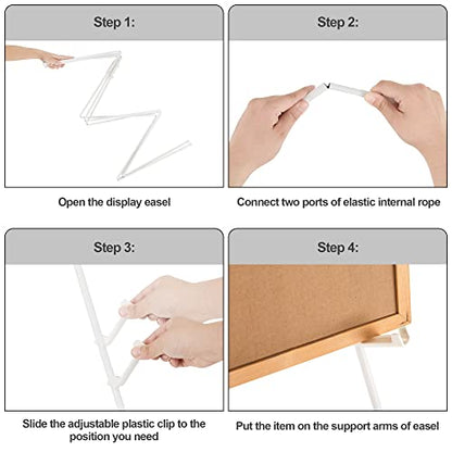 Display Easel Stand for Wedding Sign & Poster 63'' Portable Art Easel for Floor Adjustable Metal Easel White - style: White