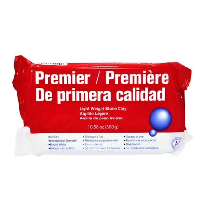 Activa La Doll Premier Lightweight Specialty Stone Clay, 10.58oz, White | Special clay for ultra-fine detail, best for doll heads, fine jewelry, intricate miniatures, air dry, satin smooth finish