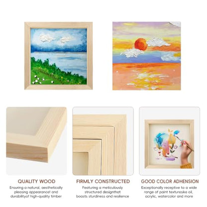 10 Pack 5x5 Inch Unfinished Wood Panel Boards for DIY Painting Art Crafts | Blank Wood Canvas Frames for Oil Paint Pouring & Valentine Halloween Xmas Decor - size: 5"×5" 10 Pack