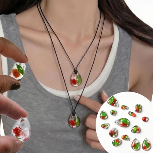 2Pcs Silicone Resin Casting Mold Set for Jewelry Pendants, Round, Oval, Heart and Teardrop Shapes with Hole Silicone Mold for Crafts Keychain Earrings Pendant Epoxy Resin Jewelry Making