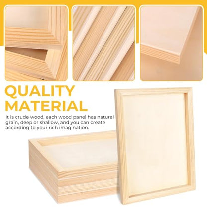 FSWCCK 5 Pack 9 x 12 inch Wood Panel Boards, Unfinished Wood Canvas Panels for Crafts, Painting Canvas, DIY Art Projects, Pouring, Arts Use with Oils, Acrylics - size: 9"X 12" 5 Pack