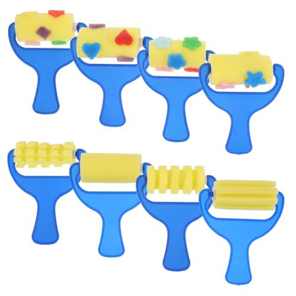 Garneck 8Pcs Sponge Painting Rollers for Kids: Paint Brushes Foam Stampers for Art Graffiti Washable Finger Painting Tools for Toddlers DIY Creative Art Supplies for Classroom Early Education Draw