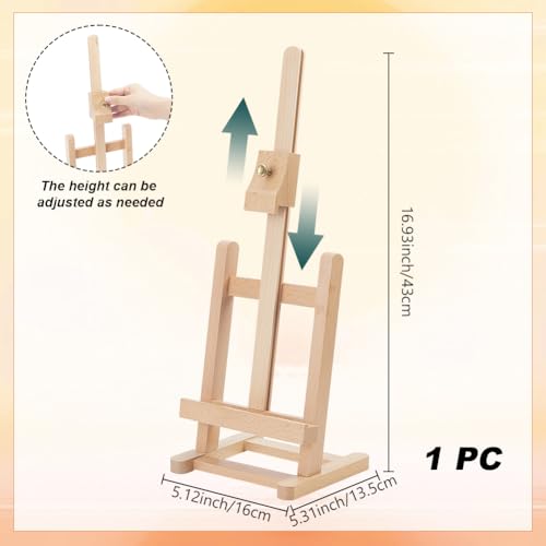 Adjustable Wooden Easel for Painting Solid Wood Tabletop Stand Easel Small Easels for Display for Picture Frames Books Photo Record Postcard Decorative Plates Display for LARP