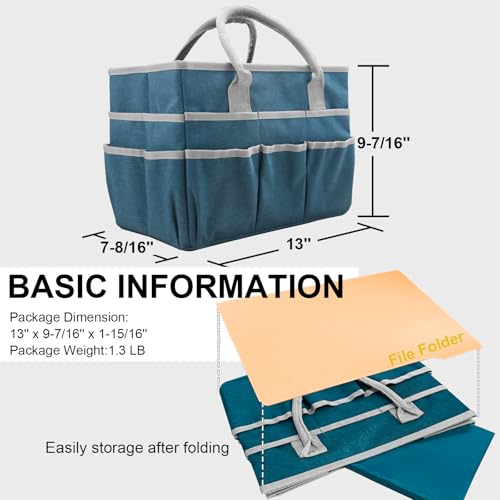 Cupohus Craft Organizer Tote Bag, Dark Green Sewing Bag for Art - color: DarkGreen