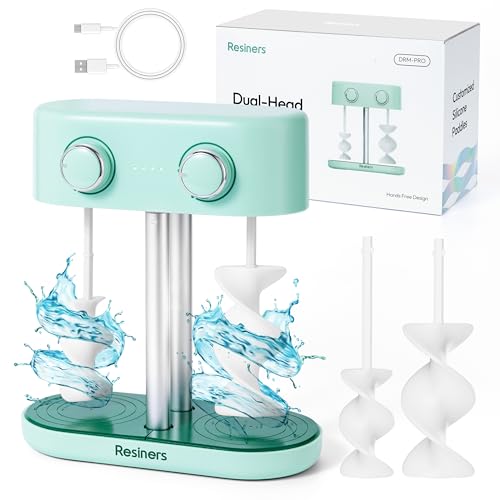 Resiners Dual-Head Resin Mixer, Airflow Pro Max Rechargeable Epoxy Mixer - color: Mixer - Mint Green