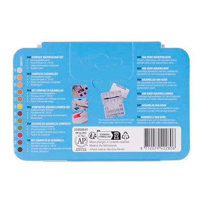 Van Gogh Watercolor Paint Set, Plastic Pocketbox, 12-Half Pan Shades of Nature Selection - color: 12 Nature (Plastic Pocketbox), style: Half Pan