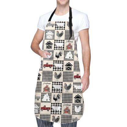 Imiss Waterproof Stain-Resistant Cooking Chef Aprons for Grill BBQ Baking 27 X 31 Inch - color: Farmhouse Rooster