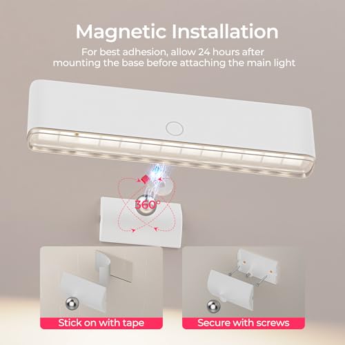 Wireless Vanity Light for Mirror Rechargeable Stick On Makeup Light - color: White