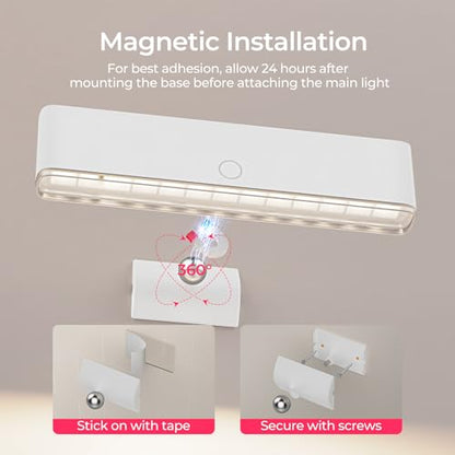 Wireless Vanity Light for Mirror Rechargeable Stick On Makeup Light - color: White