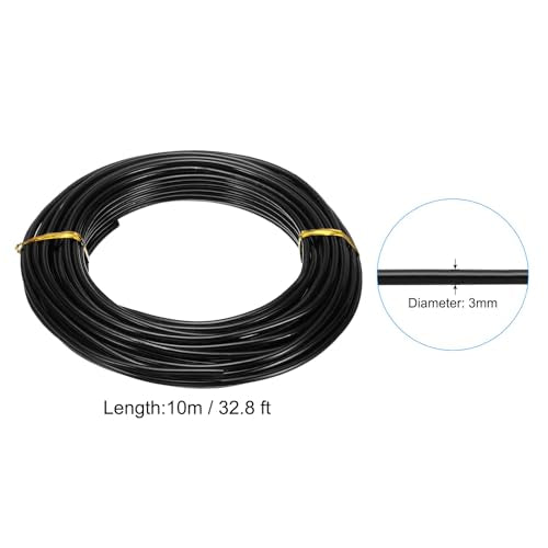 PATIKIL 32.8ft Aluminum Wire, 1pcs Jewelry Wire Aluminum Craft Wire 3mm 9 Gauge Wire Metal for Jewelry Making Beading Crafting Pendants Art, Black - color: Black, size: 3mm