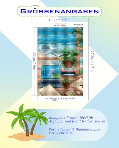 forever young Sea Echo & Dream Journey Small Diamond Art Kits, 5x7In Canvas | 12 PCS DIY square diamond painting kits for beginners and adults, perfect for collecting, display ＆ relaxing stress relief - color: Sea Echo & Dream Journey