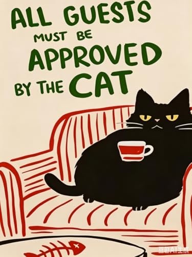 5D Diamond Painting Kit for Adults, Funny Black Cat Diamond Art Kits | DIY Full Round Drill Cartoon Gem Painting Paint by Diamonds Relaxing Craft for Home Wall Decor 12x16inch - color: KM1261-1