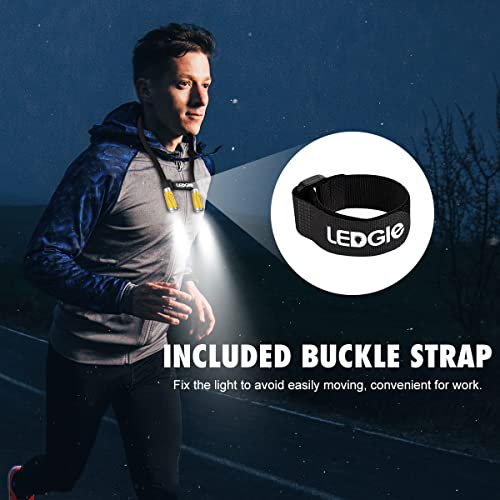 LEDGLE LED Neck Light for Reading Rechargeable Neck Flashlight for Knitting, 3 Adjustable Brightness, Flexible Soft Silicone Arms - for Reading Knitting Crocheting Camping Repairing (Yellow) - color: Yellow