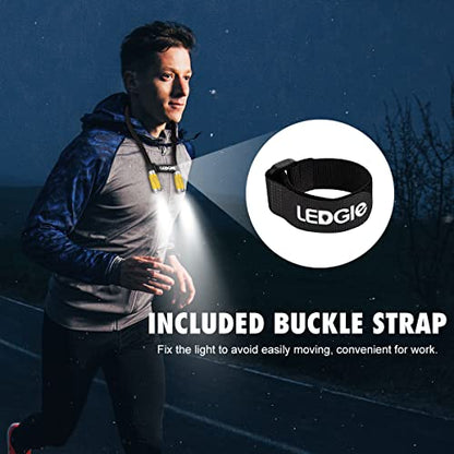 LEDGLE LED Neck Light for Reading Rechargeable Neck Flashlight for Knitting, 3 Adjustable Brightness, Flexible Soft Silicone Arms - for Reading Knitting Crocheting Camping Repairing (Yellow) - color: Yellow