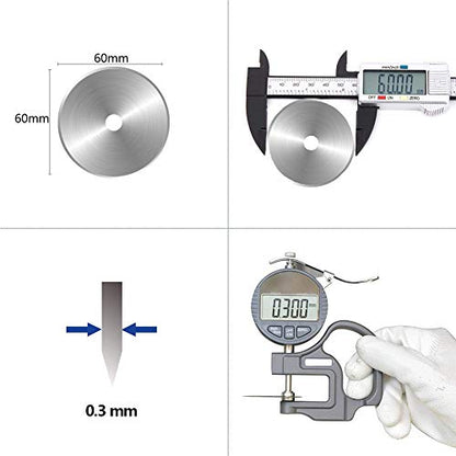 Rotary Cutter Blades 60mm - 5 Pack Refill Rotary Blades 60 mm Fits for Fiskars 60mm Rotary Cutter, Sharp and Durable - color: 60MM Blades