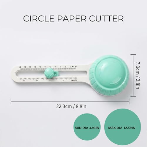 Circular Cardboard Circle Cutter with 3 Replaceable Blades,Circle Paper Cutters,Adjustable Rotary Circle Cutter,Trimmer Scrapbooking Tools