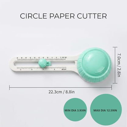 Circular Cardboard Circle Cutter with 3 Replaceable Blades,Circle Paper Cutters,Adjustable Rotary Circle Cutter,Trimmer Scrapbooking Tools