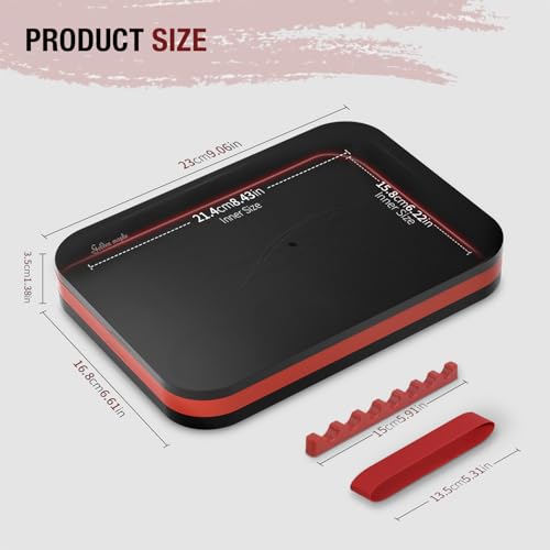 Wet Pallet for Painting Miniatures - Golden Maple 2 in 1 Dry and Wet Palette with Lid, Including 11 Miniature Paint Brushes,100PCS Palette Paper, 4PCS Sponges, Paint Brushes Holders - color: Red+black