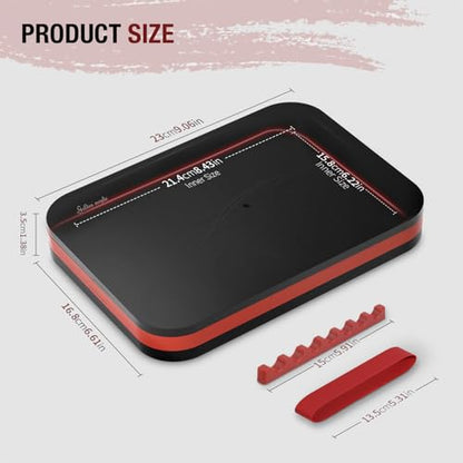 Wet Pallet for Painting Miniatures - Golden Maple 2 in 1 Dry and Wet Palette with Lid, Including 11 Miniature Paint Brushes,100PCS Palette Paper, 4PCS Sponges, Paint Brushes Holders - color: Red+black