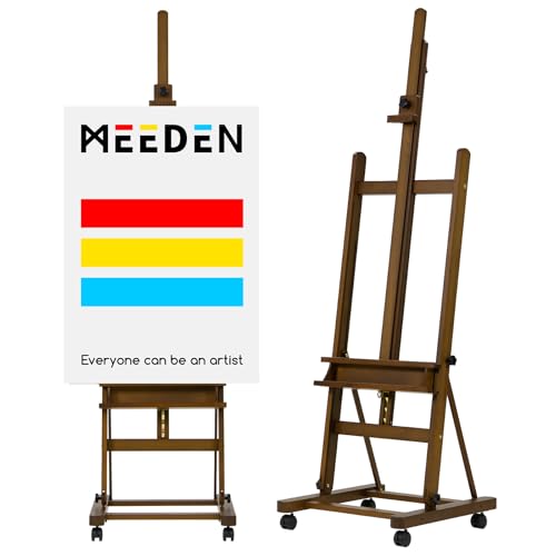MEEDEN Adjustable H Frame Art Easel: Easel Stand for Painting and Display - style: Light Walnut Color
