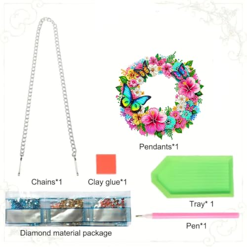 RYMILIE Hanging Diamond Art Kits for Adults Floral Butterfly - color: DP04807