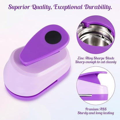 Circle Punch 1 Inch, Portable Large Hole Punch, 1 Inch Hole Punch, Effortless Circle Punches for Paper Crafts, Cardstock, Scrapbook, Festival Cards, DIY Arts