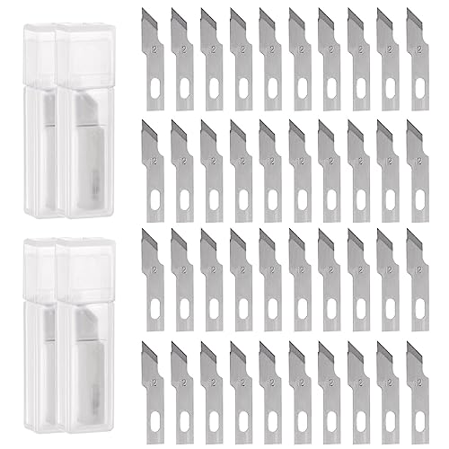 HARFINGTON 40pcs Exacto Knife Blades #12 Hobby Knife Replacement Blades Spare Precision Exacto Blades Hobby Knife Blade Refills for DIY, Art, Cutting, Carving, Scrapbooking, Stencil