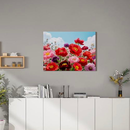 Muzagroo Art 5D Diamond Paintings Kits for Adults Round Full Drill Diamonds Art Kits for Beginners Flower Diamond Art Paintings Gem Art Kits Diamond Dot 30x40cm (Poppy Flower) - color: Poppy flower