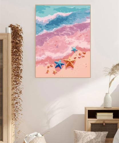 ZRIZQ Paint by Numbers Kit for Adults Beginner,Beach Scenery,16x20 | Full set with rich paints,wooden brushes,rolled canvas.Calming activity.Beginner friendly.Just open and paint. - color: 16"X20"Rolled Canvas-Landscape 10