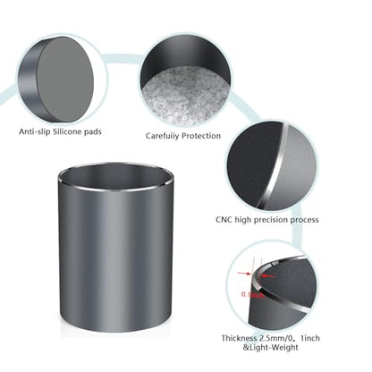 Pen holder, aluminum alloy waterproof pen holder, desktop simple and modern minimalist, multifunctional office supplies for families, kids and schools Grey - color: Grey