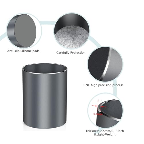 Pen holder, aluminum alloy waterproof pen holder, desktop simple and modern minimalist, multifunctional office supplies for families, kids and schools Grey - color: Grey