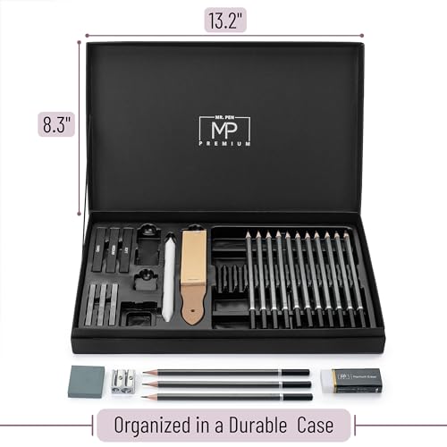 Mr. Pen- Drawing Sketching Pencil Set, 25 pcs, Graphite Pencils (10B-6H) - size: 25 pcs